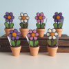 Daisy Plant Pot – Handmade Felt Flower Gift with Personalised Message Marker