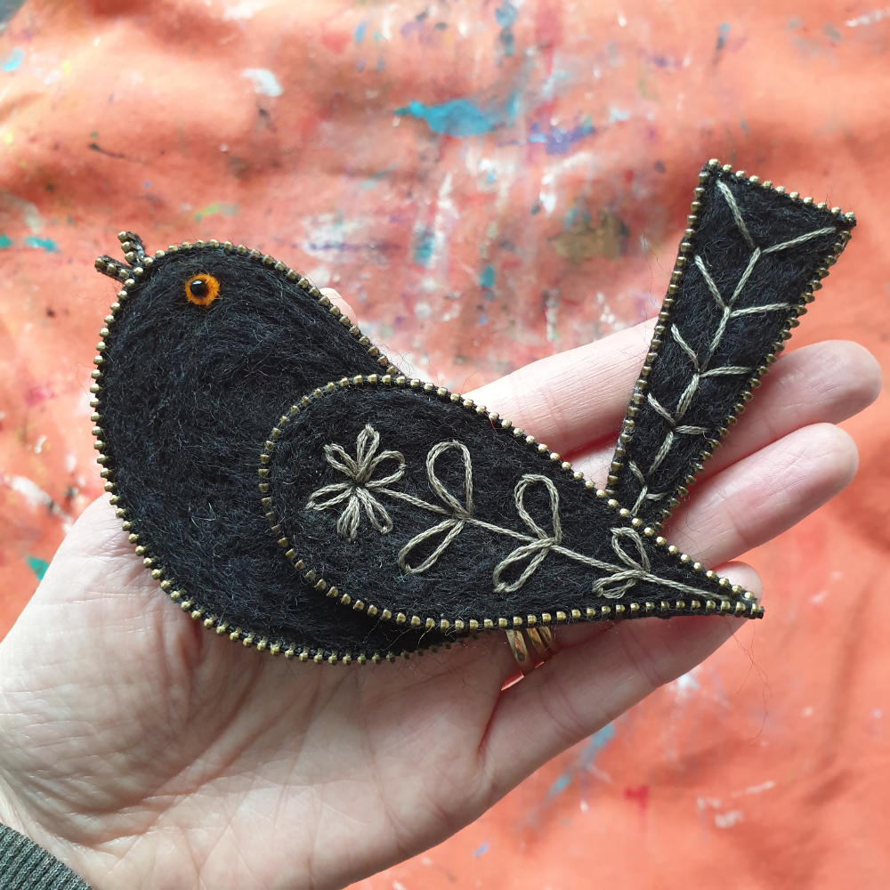 Embroidered Blackbird
