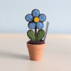 Forget Me Not Plant Pot – Handmade Felt Flower Gift with Personalised Message Marker
