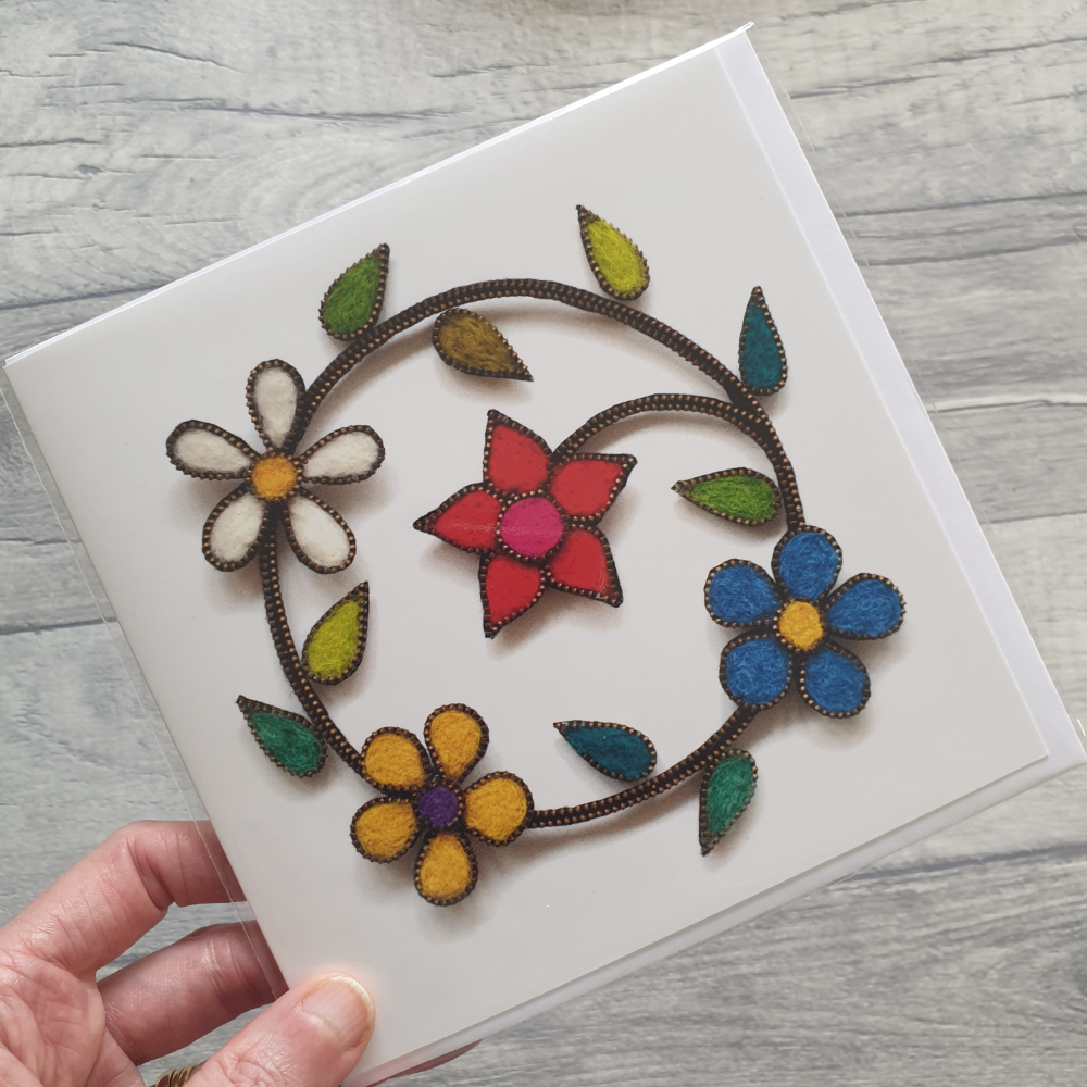 Garden flowers card front