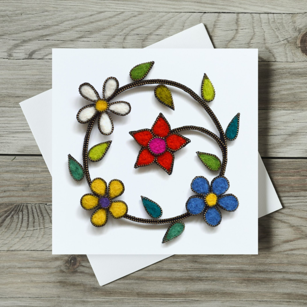 Garden flowers greeting card