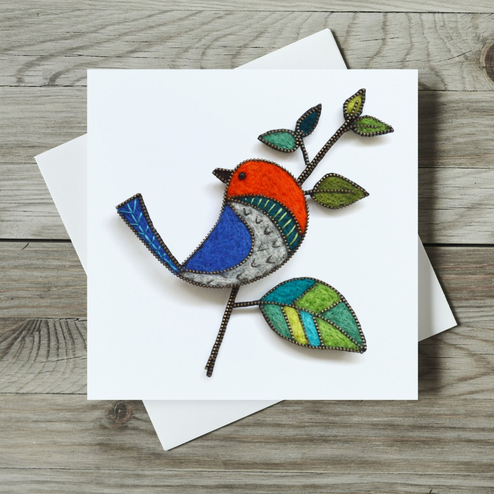 Male preening greeting card