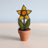 Daffodil Plant Pot – Handmade Felt Flower Gift with Personalised Message Marker