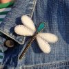 Dragonfly Brooch – Handmade Needle Felted Wool with Zip Edge Detail