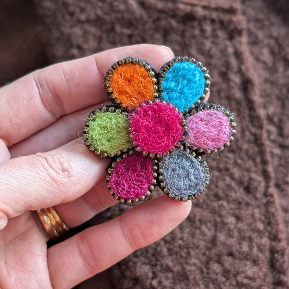 large flower brooch