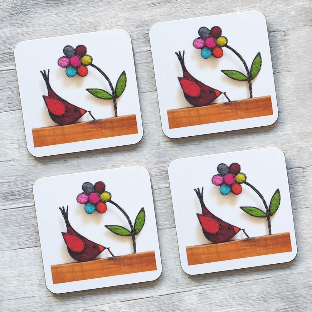 Breakfast Bird Coasters Set of 4