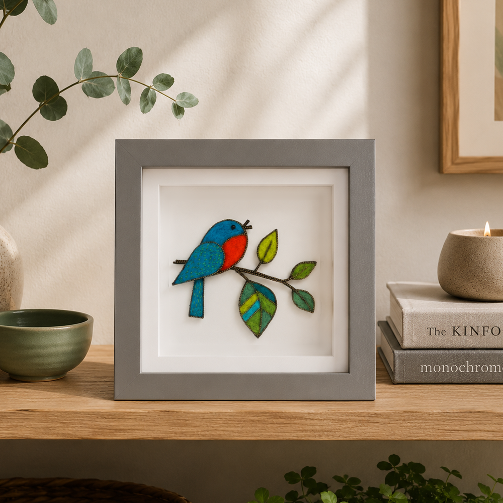 Enjoying the sun print grey frame