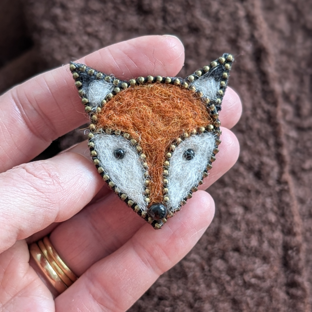 Felt Fox brooch